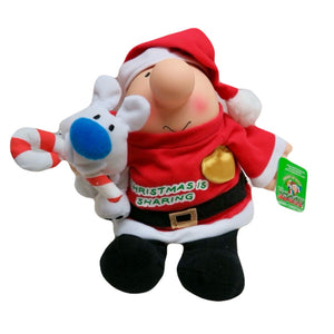 Large 12" Rare Christmas Ziggy & Dog Fuzz Doll In Santa Dress Costume CHRISTMAS IS SHARING CARING & LOVE Message Messenger Stuffed Toy by Russ Vintage 2005 Collectible