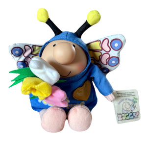 Rare New Vintage TULIP TIME Easter Spring Butterfly Ziggy Plush Message Doll Stuffed Toy by Russ 7" 2005 Fun Collectible