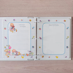 New Vintage 1995 Precious Moments Baby Memory Book of First Years Refillable Keepsake Expandable Scrapbook Photo Album "Precious Baby' Angel on Cloud Hallmark