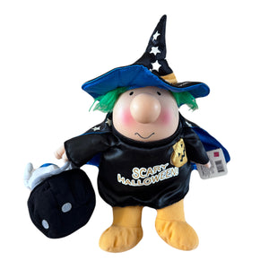 Poupée en peluche vintage Ziggy Wizard « Scary Halloween » avec message en chiffon, 25,4 cm de haut, NWT 2005, à collectionner