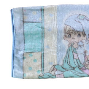 New Vintage 2000 Precious Moments Bedtime Pajamas Girl Boy Baby Blanket Luxury Plush Crib Throw 30" x 45" Sweet Dreams Velour Velvet Thick Minky Y2K
