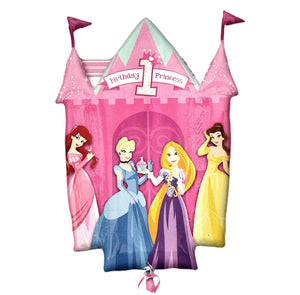 Disney Princesses 1st BIrthday Castle Jumbo Giant Super-Shape 35" Girl Party Balloon