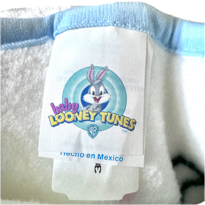 Vintage 2000 Rare Baby Looney Tunes Bugs Bunny with Balloons Infant Crib Blanket Luxury Plush Throw 30" x 42"