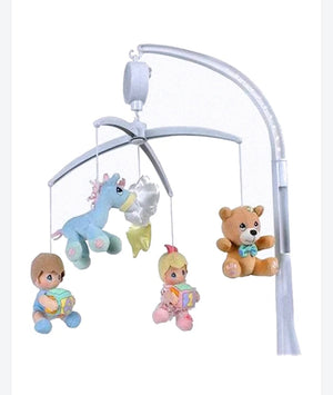 NEW Vintage Precious Moments Crib Musical Mobile for Baby Nursery Precious Babies - Boy Girl Donkey Bear Star & Cloud