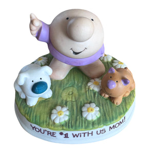 Vintage Ziggy Mother's Day Statue Figurine Porcelain Ceramic Gift for Mom Tom Wilson Collectible 1982 - Flawq1224.`/*20`