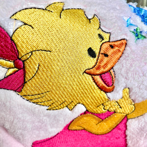 Suzy's Zoo Suzy Ducken & Butterflies Luxury Embroidered Plush New Baby Blanket Throw & Pillow Set Pink Girl 30" x 45" Baby Shower Gift Set Vintage