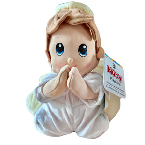 Nuby Talking Spanish Praying Brunette Hispanic Boy Angel Doll Bedtime Prayer Pal 11" Plush Toy Baby Shower Gift
