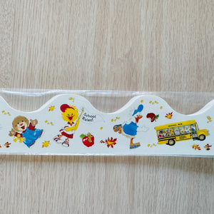 Vintage New Suzy's Zoo 12 CT School Deco Trim Border Strips SCHOOL RULES & School Bus 2" x 37 FT Window Wall Bulletin Board Door Teacher Classroom Product