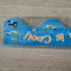 Bandes de décoration d'école vintage neuves Suzy's Zoo 12 CT Poisson L'ÉCOLE EST COOL 2" x 37 FT Fenêtre Mur Tableau d'affichage Porte Enseignant Produit de salle de classe