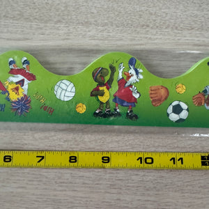 Bandes de bordure décoratives scolaires vintage New Suzy's Zoo 12 CT SPORTS 2" x 37 FT Fenêtre Mur Tableau d'affichage Porte Enseignant Produit de classe