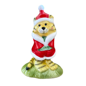 Rare Vintage Suzy’s Zoo Christmas Tiger Bone China Figurine Collectible Statue by Suzy Spafford 1979 Enesco