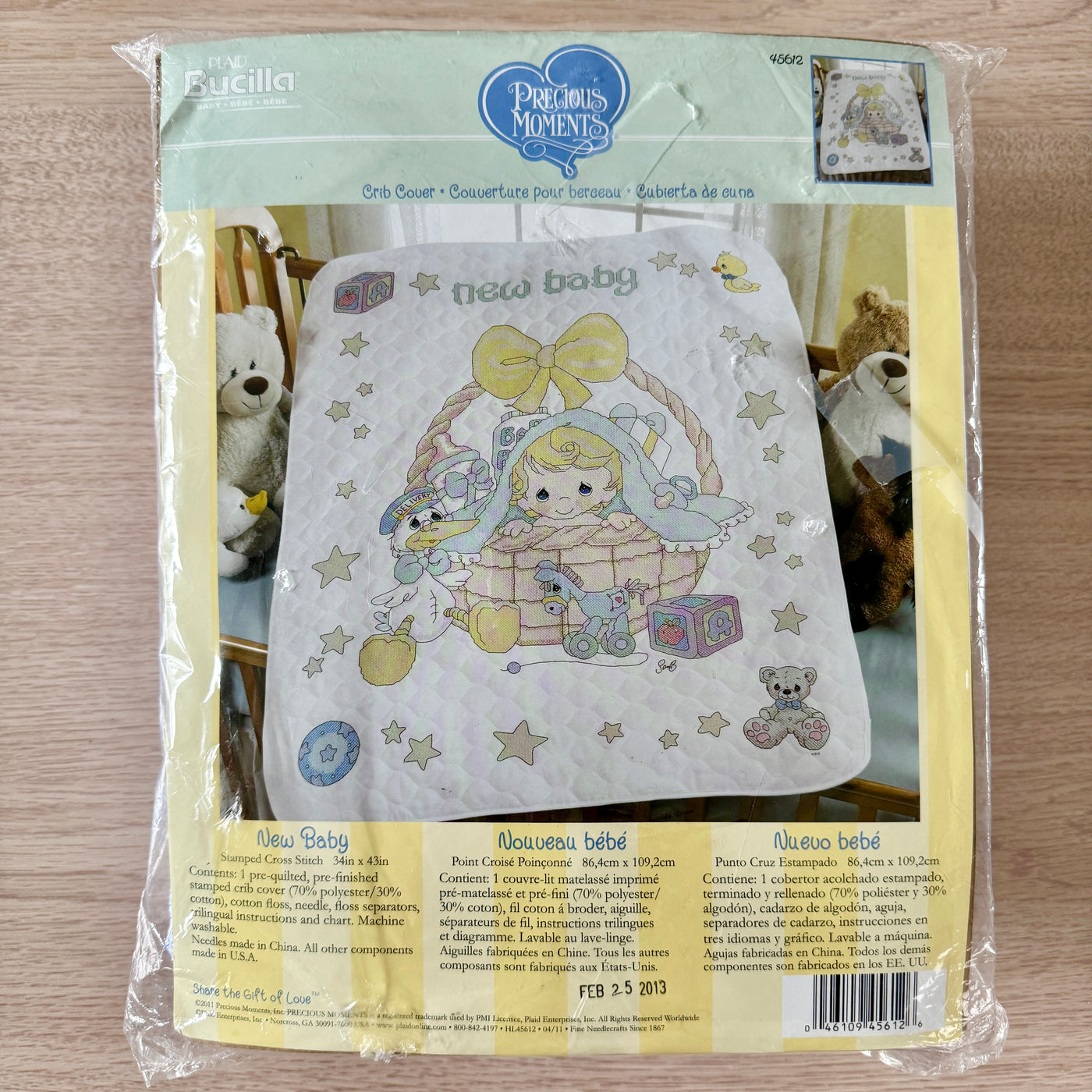 Precious Moments Little One Keepsakes Baby Quilt Stamped Cross Stitch Kit