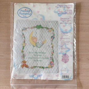 Vintage Precious Moments Counted Cross Stitch Blanket Quilt PDF Chart Instructions Pattern - 'Baby's Prayer' Quilt Crib Throw 'Now I Lay Me Down To Sleep' 2002