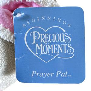 Vintage Rare Talking Precious Moments 9" Baby White & Pink Girl Bunny Rabbit Plush Soft Rag Doll Says Lord's Bedtime Prayer Pal Collectible Stuffed Animal Praying Toy