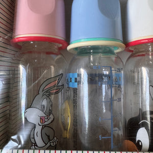 Vintage New Rare Baby Looney Tunes Feeding Bottles 9oz - 6-Pack Tweety Silvester Bugs Bunny 6-18 Months Fast Flow Collectible Nursers 1997