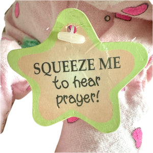 Vintage Talking Precious Moments 9" Baby Girl Plush Prayer Pal Doll Soft Rag Pink Pajamas PJs Bedtime Praying Toy