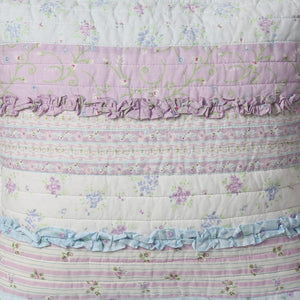 Coussin décoratif en coton à volants en dentelle de couleur lavande romantique et féminine, style shabby chic, 40,6 x 40,6 cm, pour fille