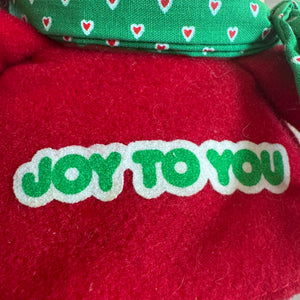 Vintage Ziggy Christmas Plush Doll JOY TO YOU 7" 1987 Collectible Tom Wilson Soft Plush Stuffed Toy with Scarf & Candy Cane