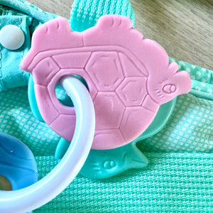 Vintage Rare New Precious Moments Style Green Boy Medium Diaper Bag with Bonus Teething Toy Ring Elegant Kids 2000 Baby Shower Gift