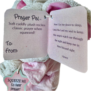Vintage Rare Talking Precious Moments 9" Baby White & Pink Girl Bunny Rabbit Plush Prayer Pal Doll Soft Rag Bedtime Collectible Stuffed Animal Praying Toy
