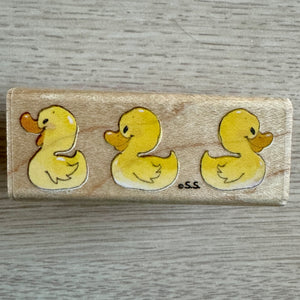 New Vintage Ducks in a Row Suzy's Zoo Wooden Rubber Stamp by Rubber Stampede A2264C