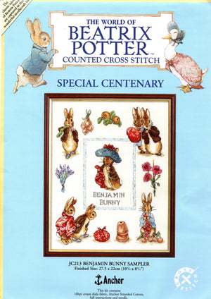 Vintage Rare Beatrix Potter Benjamin Bunny with Peter Rabbit Sampler Counted Cross Stitch PDF Pattern Chart Instructions JC213 by Anchor 2003
