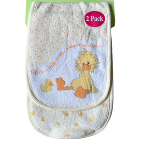 Little Suzy's Zoo Baby Burp Cloths 2-Pack 2-Ply Yellow Duck, Blue Bear, Pink Bunny