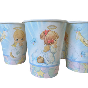 Vintage Precious Moments Party Hot/Cold Paper Cups 8 CT Angels Religious Christian Baptism Christening First Communion Confirmation