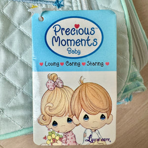 Vintage New 2005 Precious Moments Baby Diaper Bag Medium Size Mint Green & Blue 2005