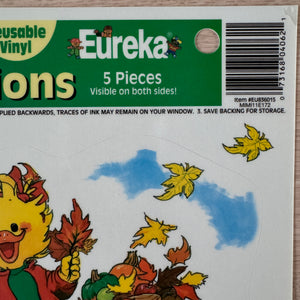 Lot de 5 autocollants pour fenêtre Vintage Suzy's Zoo, 12" x 17", feuille, pour l'automne, pour l'école, pour les enseignants