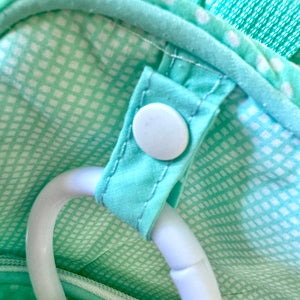 Vintage Rare New Precious Moments Style Green Boy Medium Diaper Bag with Bonus Teething Toy Ring Elegant Kids 2000 Baby Shower Gift