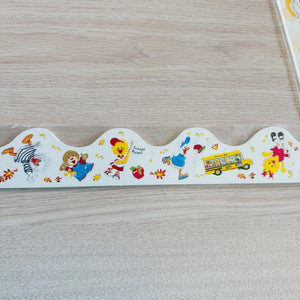 Bandes de bordure décoratives scolaires vintage New Suzy's Zoo 12 CT RÈGLES SCOLAIRES et autobus scolaire 2" x 37 FT Fenêtre Mur Tableau d'affichage Porte Enseignant Produit de salle de classe