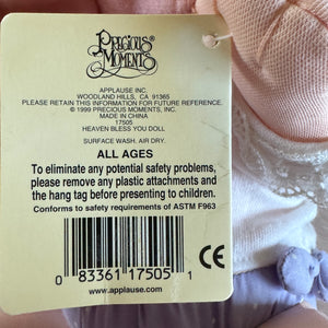 Vintage New Precious Moments 'Heaven Bless You' Girl Plush Wind Up Doll with Toys Musical Baby Nursery Toy 10" Rare Collectible 1999