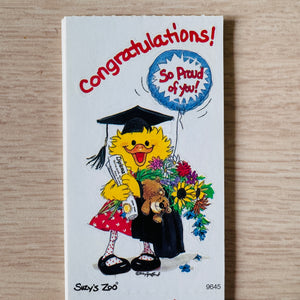 Vintage Rare Suzy’s Zoo Suzy Ducken with Willie Bear Congratulations Graduation Single Character Sticker Sheet 2" x 3.5"