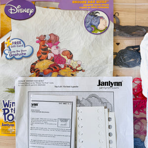 Nuevo kit de edredón de punto de cruz contado de Walt Disney Winnie The Pooh Bear Snoozy Day o patrón en PDF con instrucciones para la cuna del bebé, manta de regalo de recuerdo de 34" x 43"