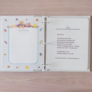 New Vintage 1995 Precious Moments Baby Memory Book of First Years Refillable Keepsake Expandable Scrapbook Photo Album "Precious Baby' Angel on Cloud Hallmark