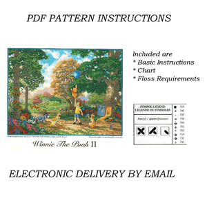 Kit de point de croix compté vintage « Les rêves de Disney Winnie l'ourson II » de grande taille 16" x 12" par Thomas Kinkade ou instructions de motif de graphique PDF 2014 MCG Textiles