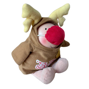 Christmas Reindeer Ziggy Doll TIS THE SEASON Plush Message Messenger Stuffed Toy by Russ Vintage Rare 9" 2005 Collectible