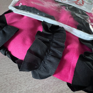 Modern Elegant Hot Pink & Black Ruffled Shabby Chic Window Valance 70" Kids Teen Girl Boho