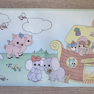 Vintage New RARE Precious Moments Noah's Ark Wall Border Pre-Pasted 10 FT Two by Two Animals