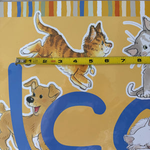 Banner horizontal de bienvenida de 4 pies con gatos y perros Wags &amp; Whiskers de Suzy's Zoo vintage, 2005, producto para maestros de aulas escolares