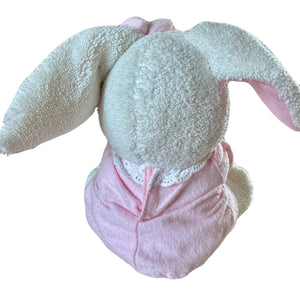 Vintage Rare Talking Precious Moments 9" Baby White & Pink Girl Bunny Rabbit Plush Soft Rag Doll Says Lord's Bedtime Prayer Pal Collectible Stuffed Animal Praying Toy