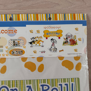 Ensemble de grands tableaux d'affichage vintage et rare Suzy's Zoo Wags &amp; Whiskers Cats &amp; Dogs Paw Print « Bienvenue dans notre classe » Produit pour enseignant en classe