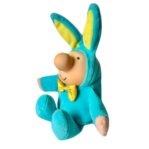 Vintage Ziggy Easter Bunny Rabbit Plush Rag Doll 7" Blue & Yellow 1988 Collectible Tom Wilson Soft Stuffed Toy Gift