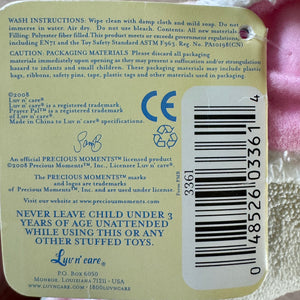 Vintage Rare Talking Precious Moments 9" Baby White & Pink Girl Bunny Rabbit Plush Soft Rag Doll Says Lord's Bedtime Prayer Pal Collectible Stuffed Animal Praying Toy
