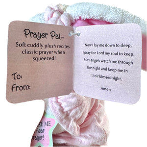 Vintage Rare Talking Precious Moments 9" Baby White & Pink Girl Bunny Rabbit Plush Soft Rag Doll Says Lord's Bedtime Prayer Pal Collectible Stuffed Animal Praying Toy