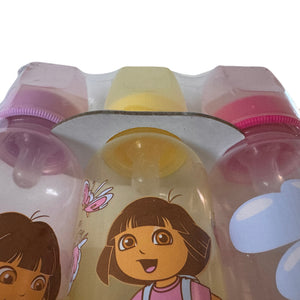 Vintage New Rare Dora The Explorer Baby Boy Bottles 9 oz - 3-Pack Newborn / Small New Baby Shower Gift