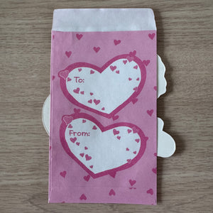 Vintage Set of 3 Suzy's Zoo Valentine Pink Paper Treat Mini Gift Sacks Suzy with Heart Treat Bags by Paper Magic Group