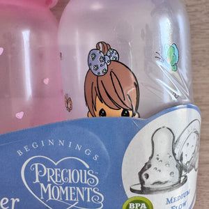 Vintage Precious Moments Baby Girls Bottles 4oz - 3-Pack Feeding Nursers BPA-Free New Baby Shower Gift