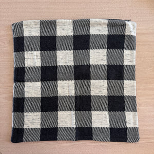 Décoration d'intérieur à carreaux de buffle noir, blanc et gris - Citrouilles - Housses de coussin - Panneaux